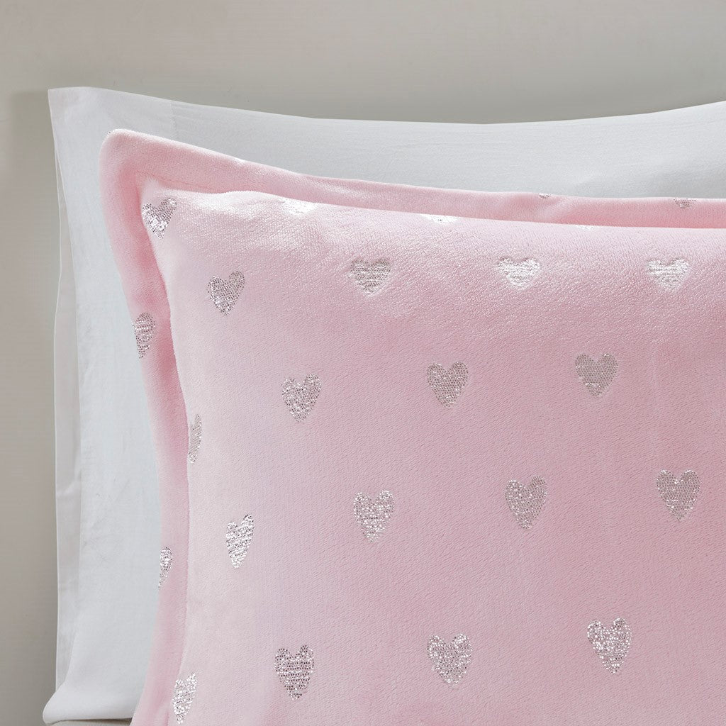 Rosalie Metallic Printed Plush Comforter Set by Mi Zone