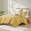 Kandula 3 Piece Reversible Cotton Quilt Set in Yellow