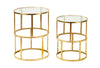 Set of 2 Round Gold Accent Tables