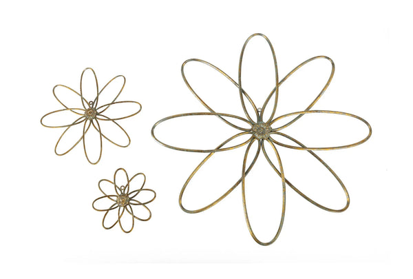 Metal Flower Wall Decor - Set of 3 - Gifts for You 'n Me