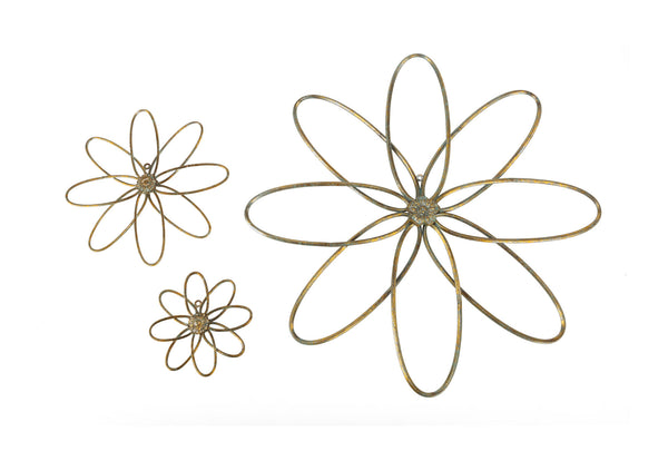 Metal Flower Wall Decor - Set of 3
