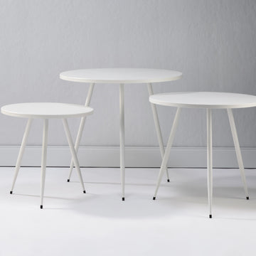 White Metal Side Tables - Set of 3