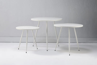 White Metal Side Tables - Set of 3
