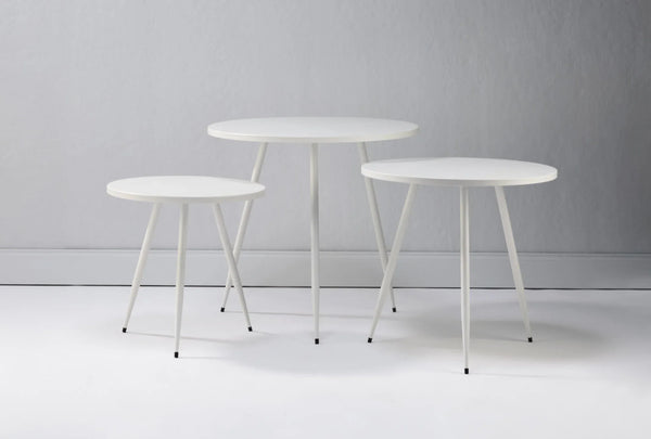 White Metal Side Tables - Set of 3 - Gifts for You 'n Me