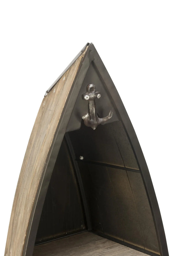 Decorative Brown Wooden Boat Shelves - Set of 2 - Gifts for You 'n Me