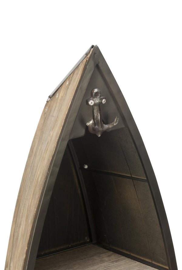 Decorative Brown Wooden Boat Shelves - Set of 2 - Gifts for You 'n Me