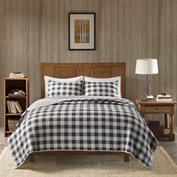 Check Oversized Quilt Mini Set - Gray