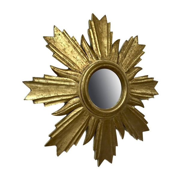 Hand Carved Wood Excelsior Wall Mirror-Gold Foil Finish - Gifts for You 'n Me