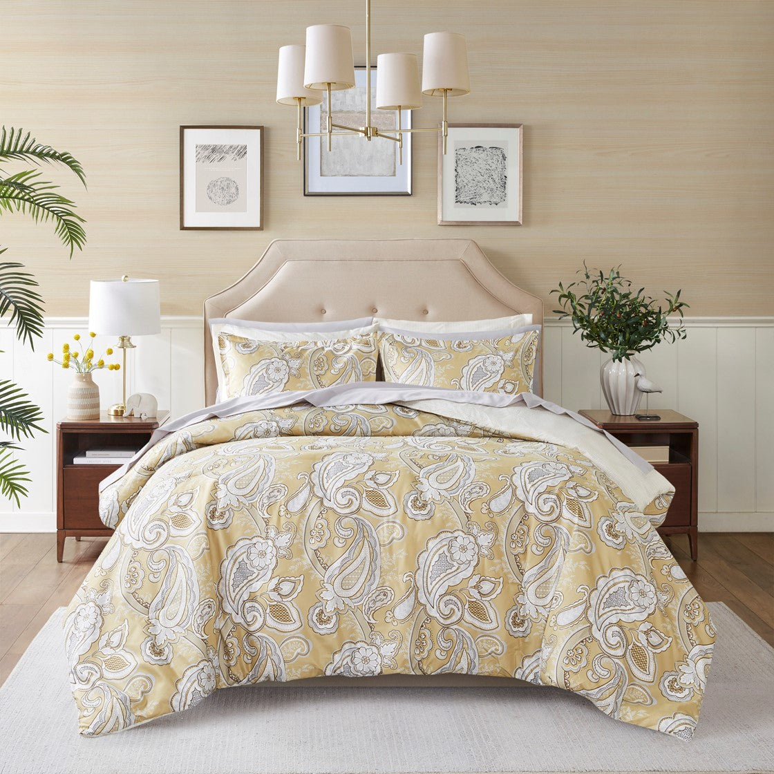 Madison Park Essentials Gracelyn Paisley Print Comforter Set with Sheets