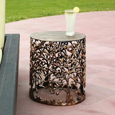 Tree and Lattice Pattern Garden Stool