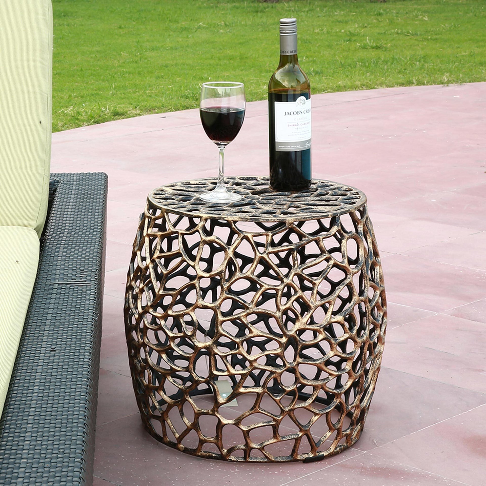 Branch and Lattice Pattern Garden Stool