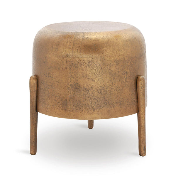 Brass Finish Three Legged Side Table
