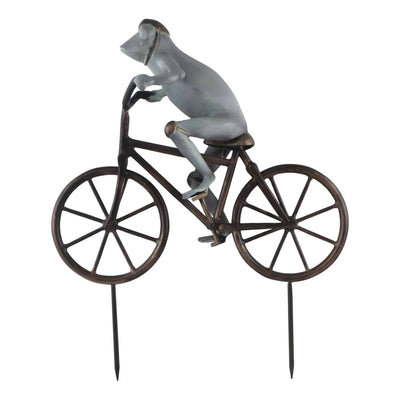 Frog on Bicycle Garden Sculpture