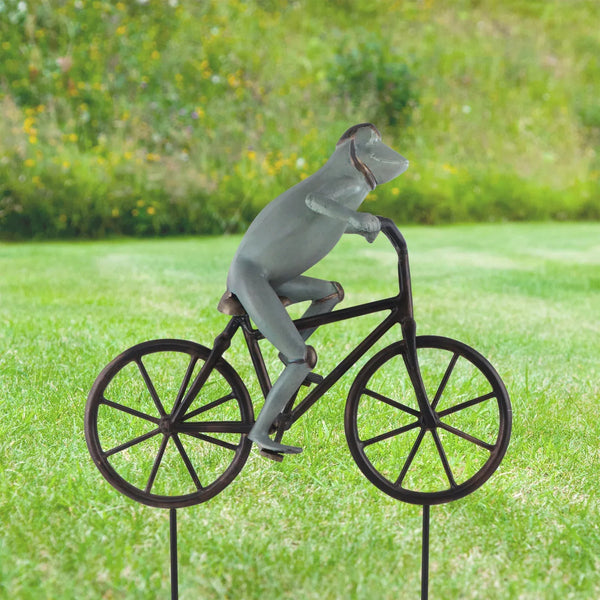 Frog on Bicycle Garden Sculpture - Gifts for You 'n Me