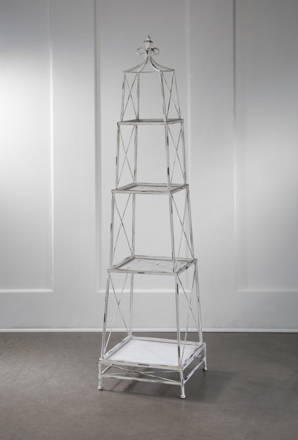 Stackable 4 Tier Metal Obelisk in Gunmetal or White - Gifts for You 'n Me