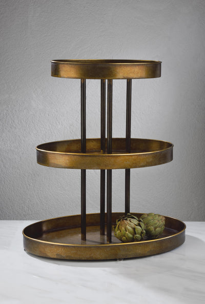 3 Tier Oval Tabletop Display