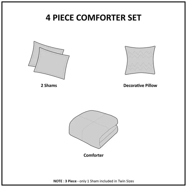 Rosalie Metallic Printed Plush Comforter Set by Mi Zone - Gifts for You 'n Me