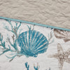 Pebble Beach 6 Piece Cotton Sateen Reversible Coverlet Set - Aqua