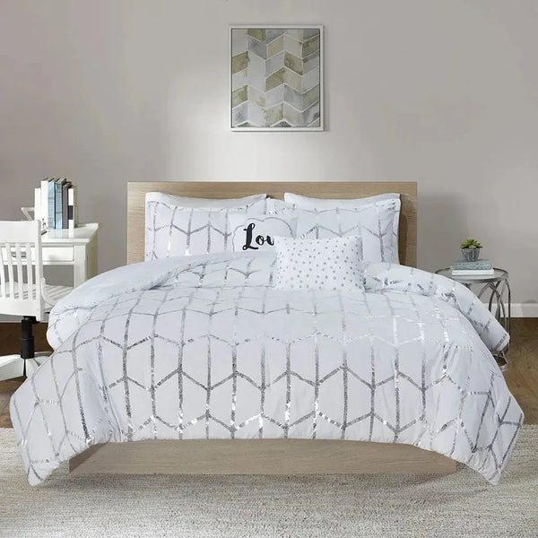 Raina Metallic Printed Comforter Set by Intelligent Design - Gifts for You 'n Me