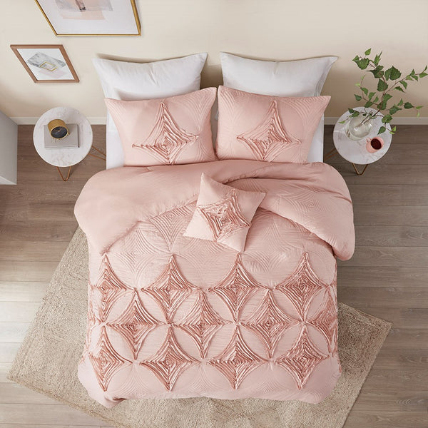 Colette 4 Piece Blush Comforter Set  by Madison Park - Gifts for You 'n Me