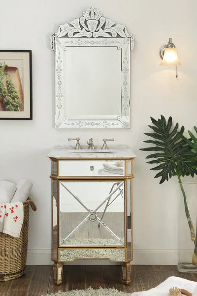 24” Benton Collection Mirror Reflection Asger Bathroom Sink Vanity