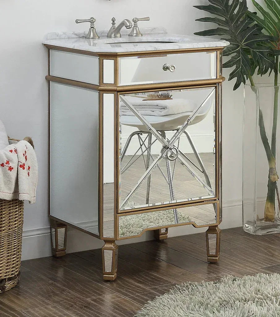 24” Benton Collection Mirror Reflection Asger Bathroom Sink Vanity - Gifts for You 'n Me