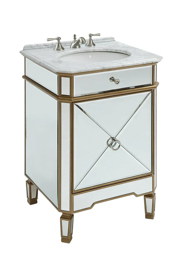 24” Benton Collection Mirror Reflection Asger Bathroom Sink Vanity - Gifts for You 'n Me
