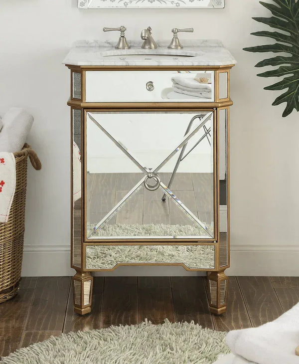 24” Benton Collection Mirror Reflection Asger Bathroom Sink Vanity - Gifts for You 'n Me