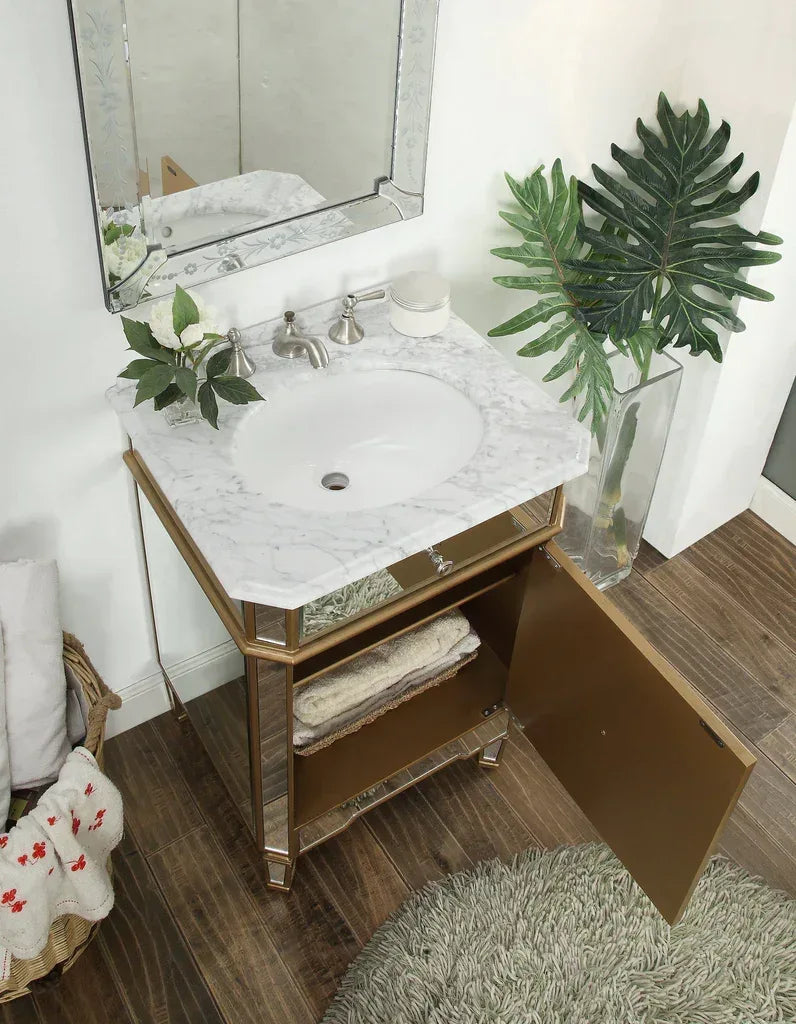 24” Benton Collection Mirror Reflection Asger Bathroom Sink Vanity - Gifts for You 'n Me