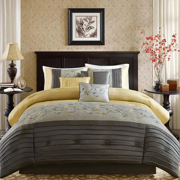 Serene Embroidered 7 Piece Comforter Set by Madison Park - Gifts for You 'n Me
