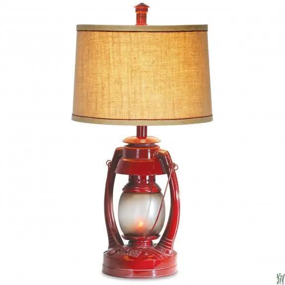 26”H Red Vintage Lantern Table Lamp - Gifts for You 'n Me