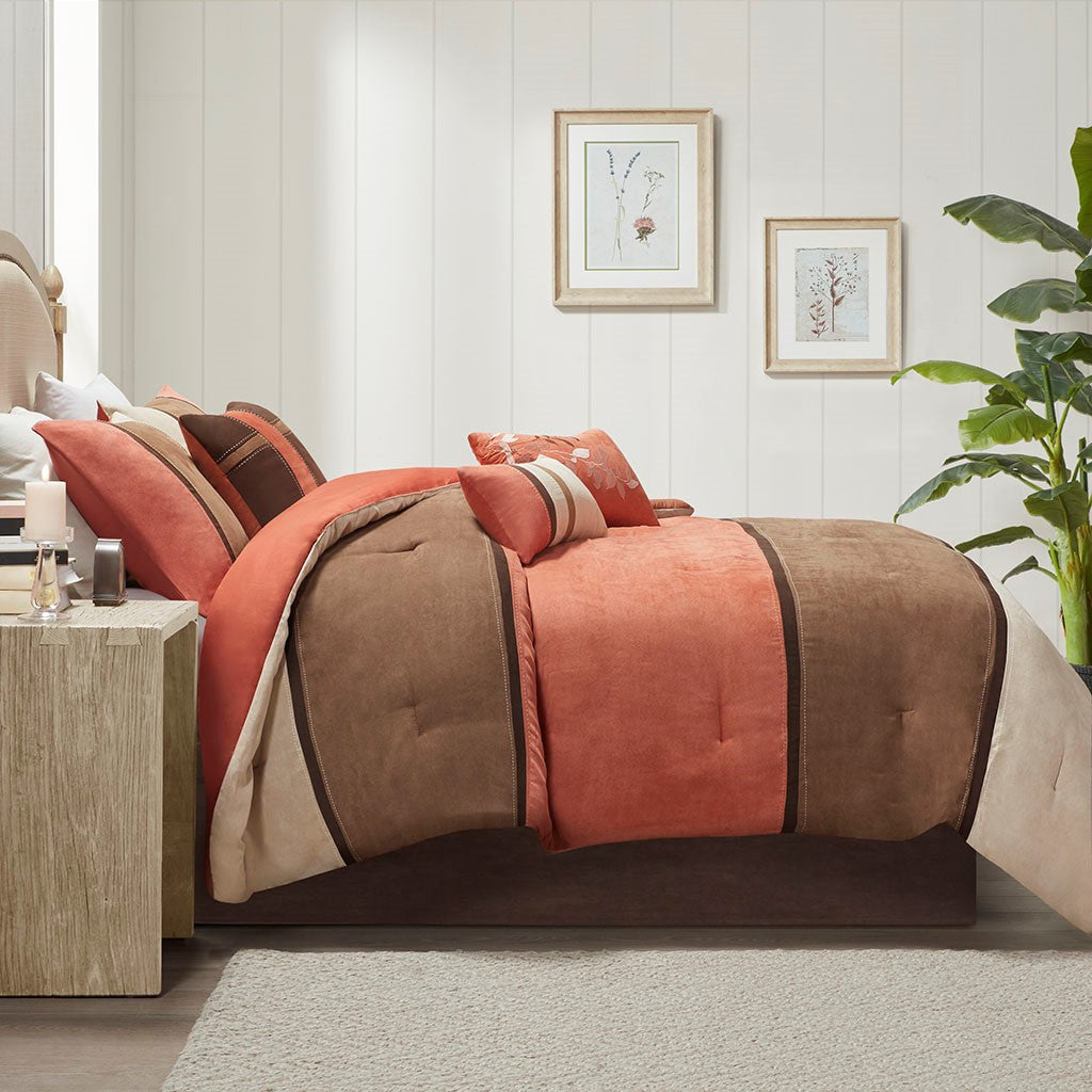 Palisades 7 Piece Faux Suede Comforter Set by Madison Park
