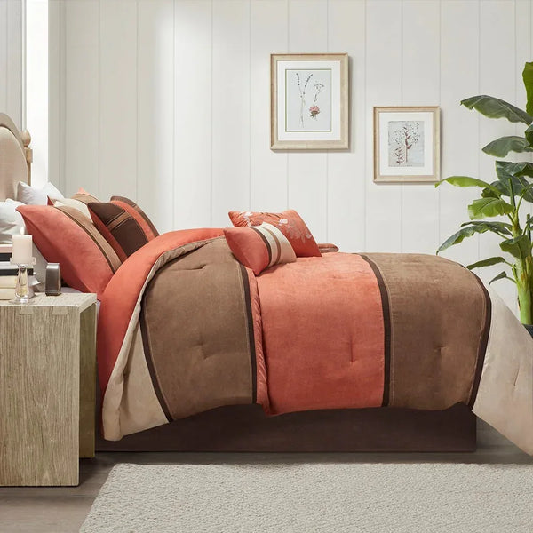 Palisades 7 Piece Faux Suede Comforter Set by Madison Park - Gifts for You 'n Me