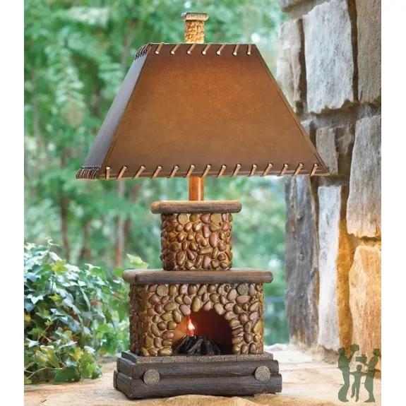 Stone Fireplace Lamp