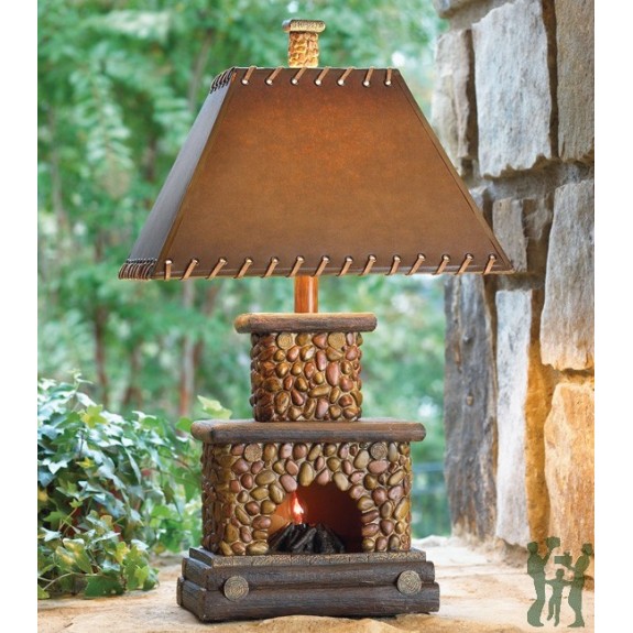 Stone Fireplace Lamp