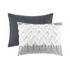 Mila 3 Piece Cotton Gray Comforter Set with Chenille Tufting by INK+IVY