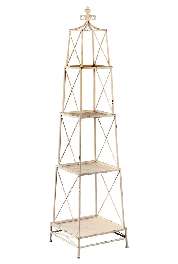 Stackable 4 Tier Metal Obelisk in Gunmetal or White - Gifts for You 'n Me