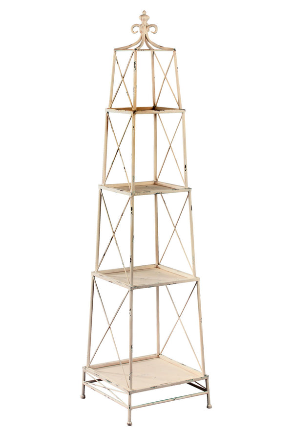 Stackable 4 Tier Metal Obelisk in Gunmetal or White - Gifts for You 'n Me