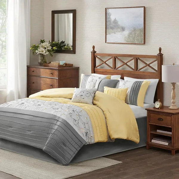 Serene Embroidered 7 Piece Comforter Set by Madison Park - Gifts for You 'n Me