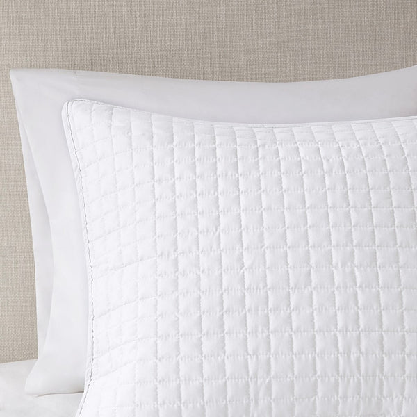 Otto 3 Piece Reversible Quilt Set - White