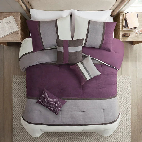 Palisades 7 Piece Faux Suede Comforter Set by Madison Park - Gifts for You 'n Me