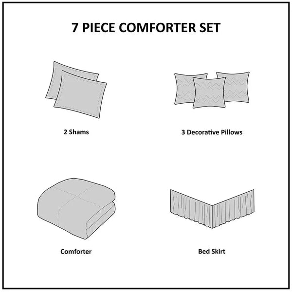 Laurel 7 Piece Tufted Comforter Set by Madison Park - Gifts for You 'n Me