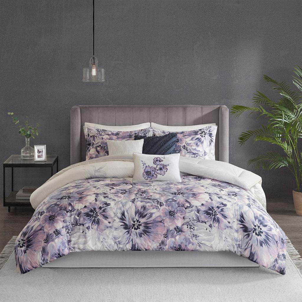 Enza 7 Piece Cotton Printed Comforter Set  by Madison Park