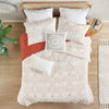 Kandula 3 Piece Reversible Cotton Quilt Set in Coral