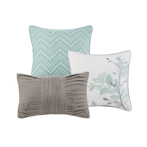 Claire 6 Piece Reversible Coverlet Set - Aqua