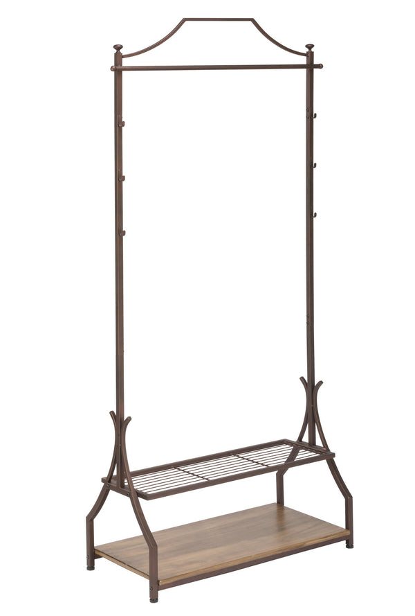 Garment Rack with Wood Veneer Base