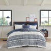 Mila 3 Piece Cotton Navy Comforter Set with Chenille Tufting by INK+IVY