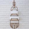 TUSCAN/COUNTRY WROUGHT IRON TOWEL RACK WITH BASKET - CQ1024