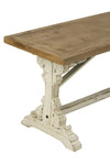 Antiqued Wooden French Farmhouse Bench