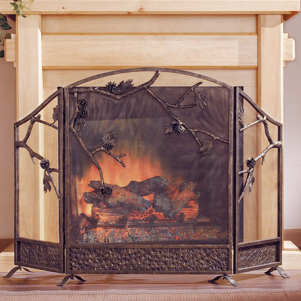 Pinecone Fireplace Screen SPI Home